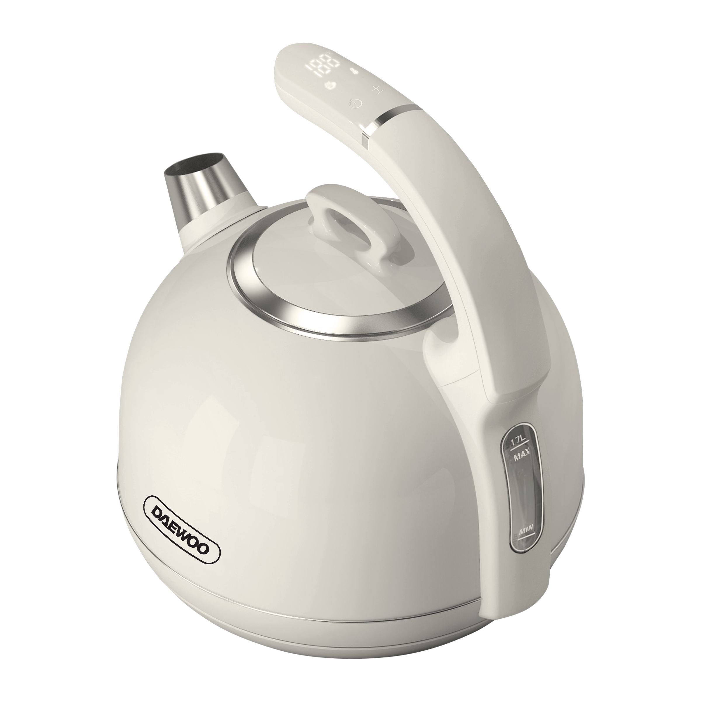 Batch 2 Product Photos with Daewoo Logo Electric Kettle DEK-C17LCRM 1.7L Smart Kettle cream