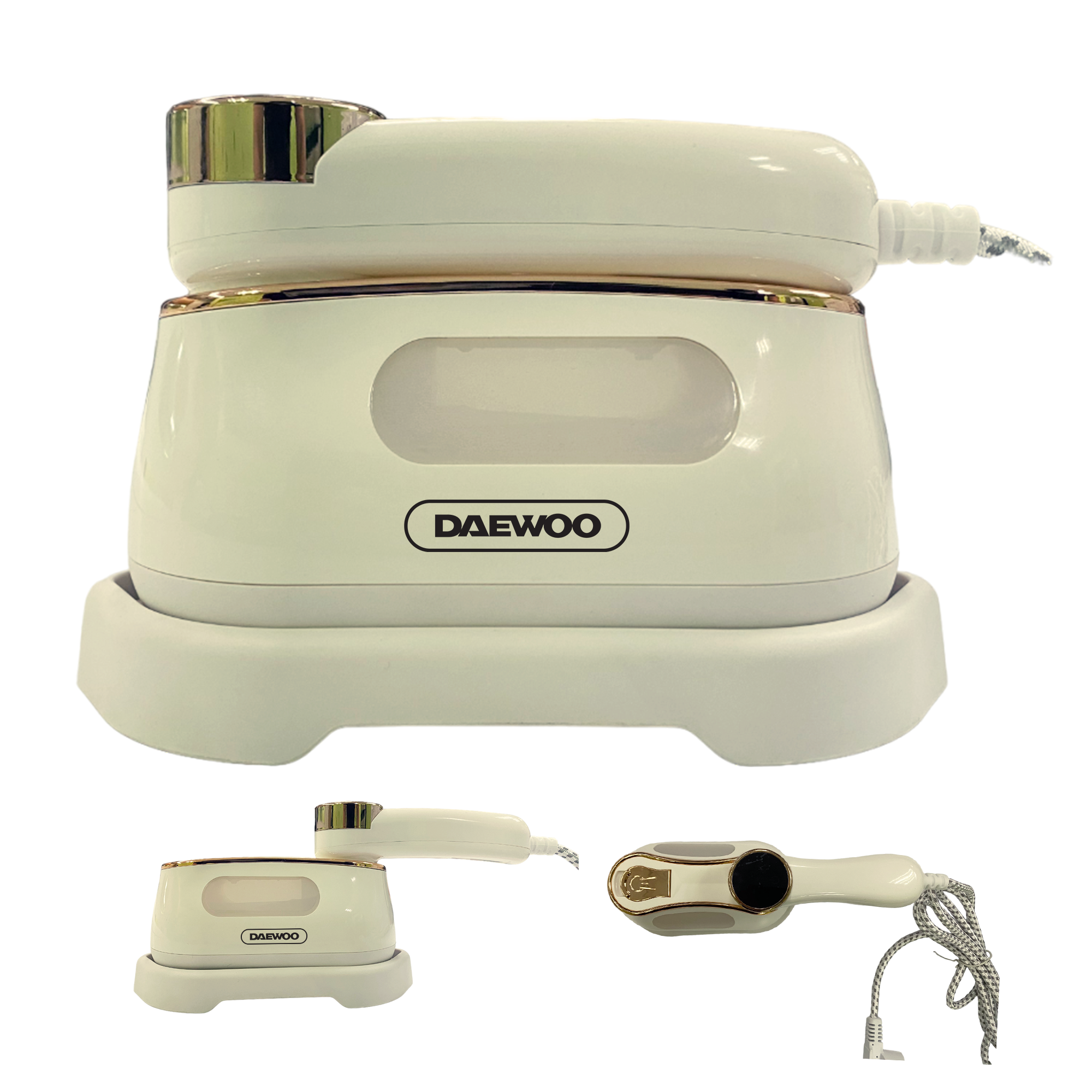 Product Photos with Daewoo Logo v2 - 2-IN-1 GARMENT STEAM & IRON 213CRM 2 in 1 garment steam iron