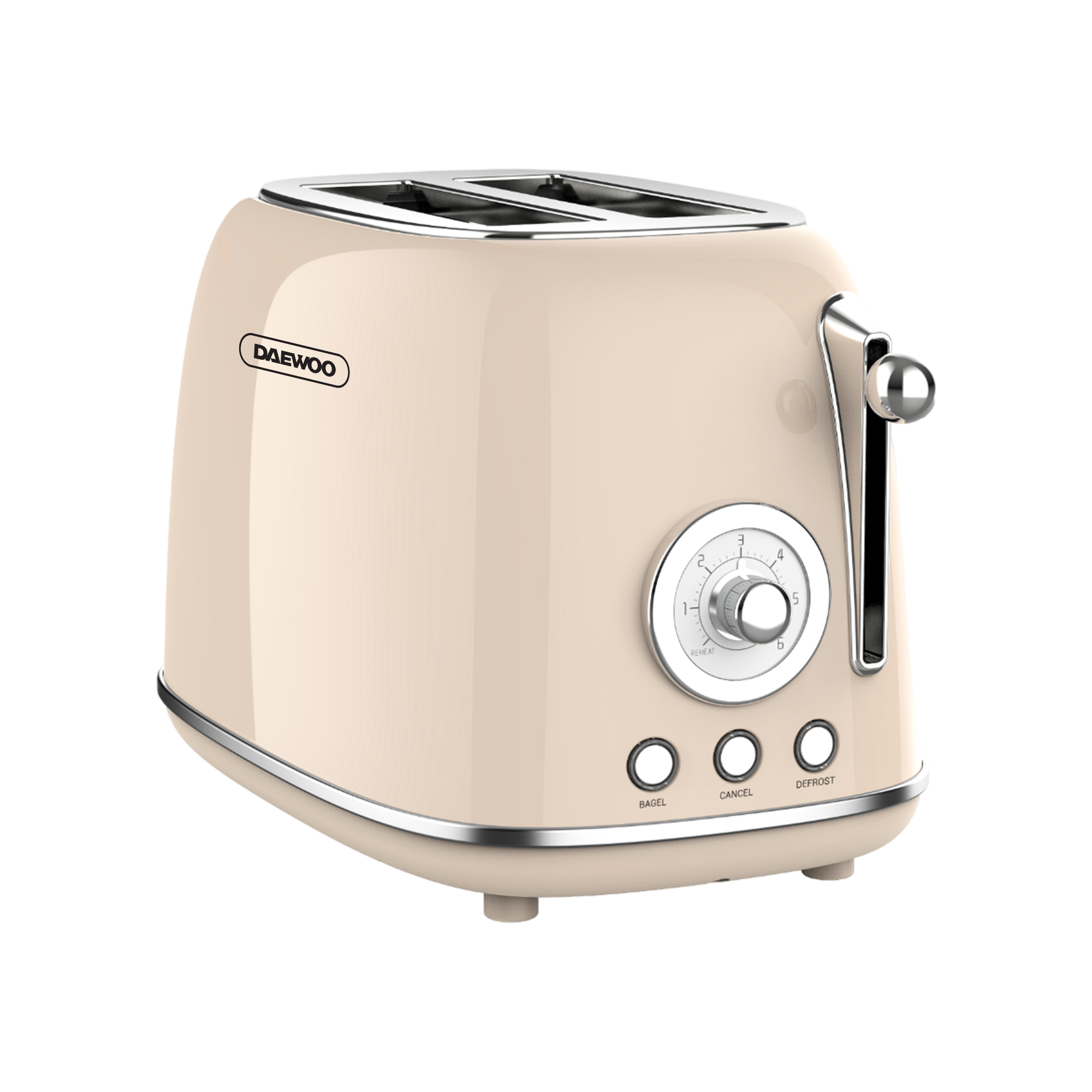 Product Photos with Daewoo Logo v2 - 2 SLICE BREAD TOASTER CREAM 2 Slice bread toaster in cream