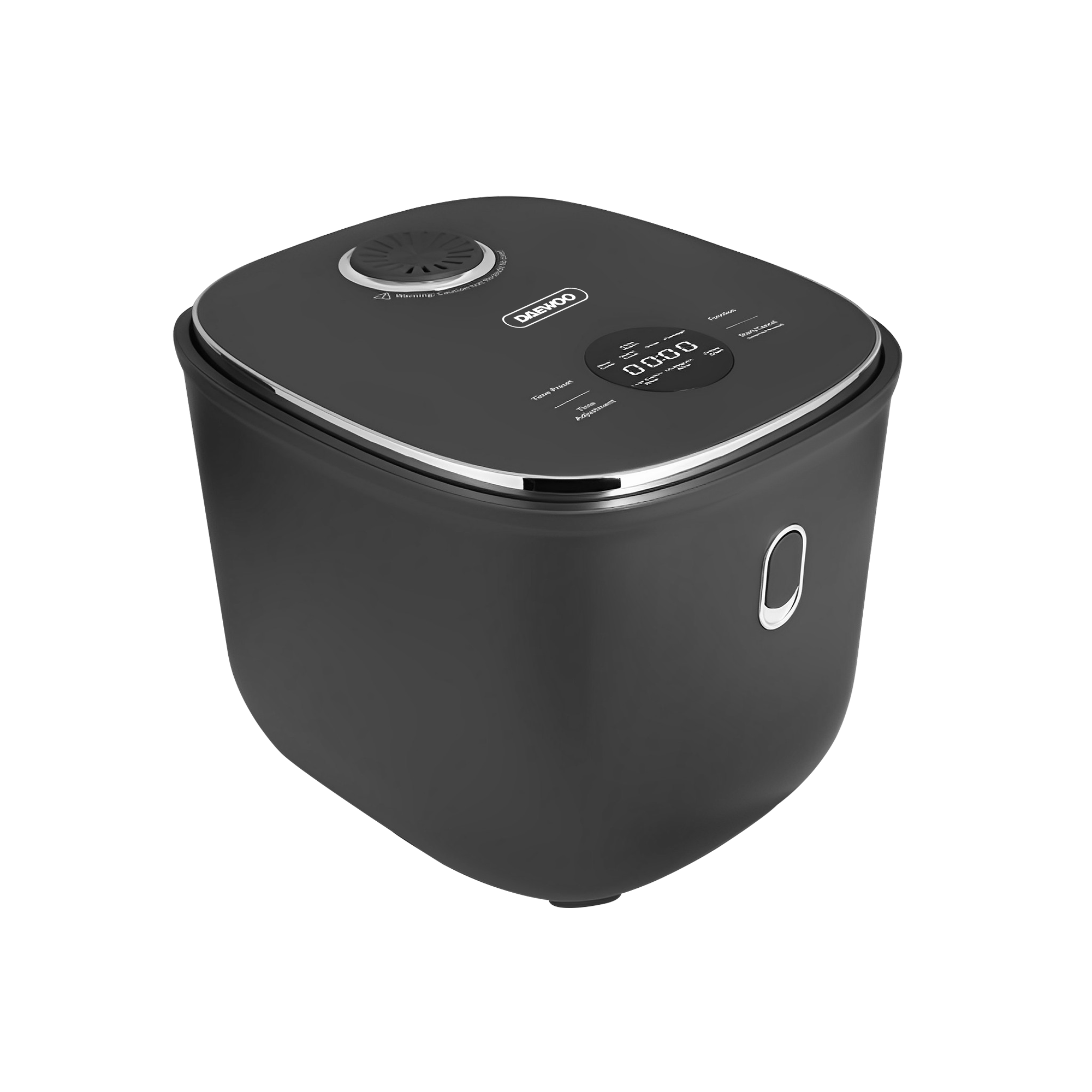 Product Photos with Daewoo Logo v2 - LOW CARB RICE COOKER BLACK Perspective 2L low carb rice cooker